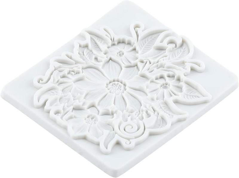 TAOXIBEI Flower Polymer Clay Mold Baroque Flower Lace Silicone Resin Molds for DIY Crafts Epoxy Resin Casting Air Dry Polymer Clay Plaster Jewelry Making - Image 4